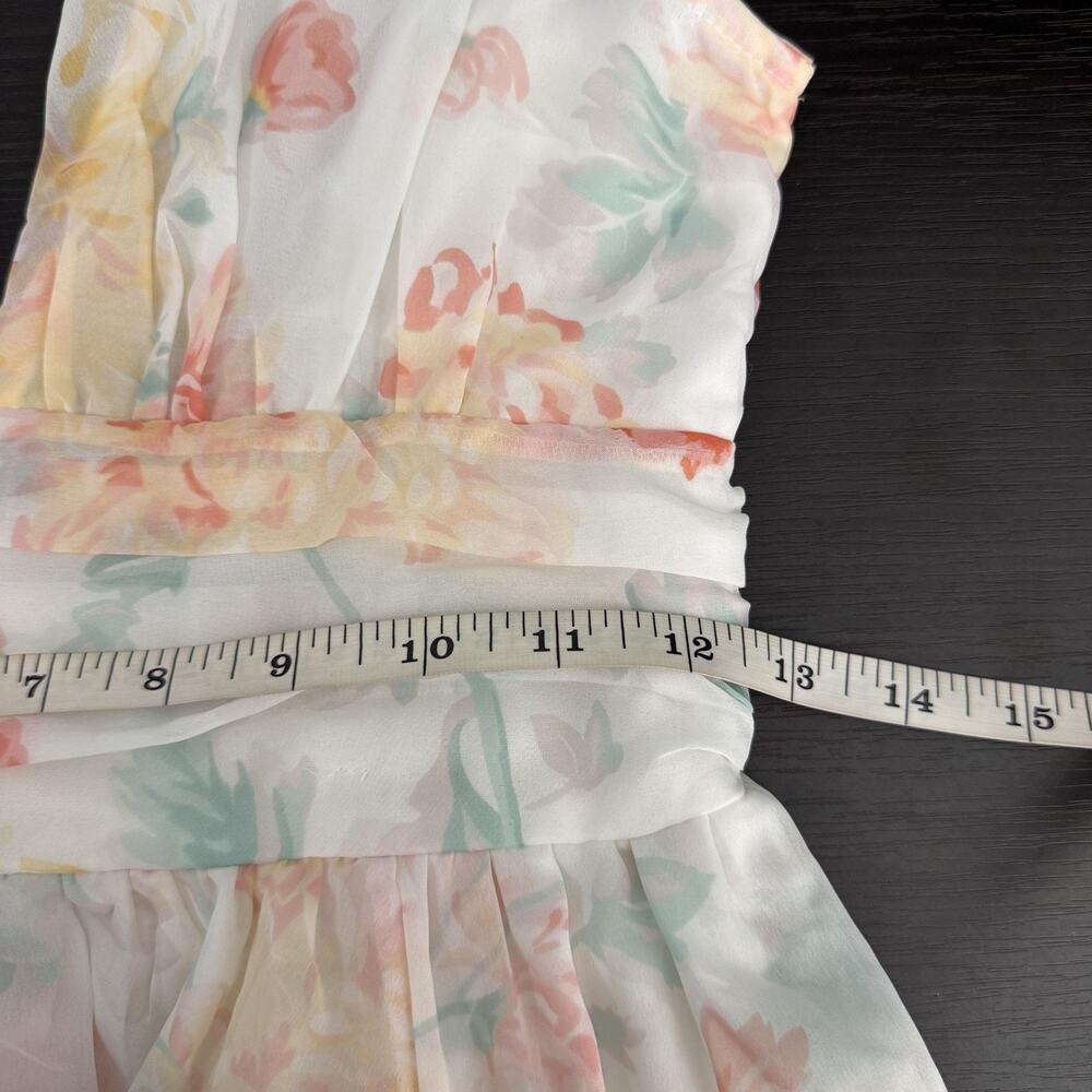 Abercrombie & Fitch Dress Womens Small Flirty Drama Floral Pastel Chiffon Mini - Picture 11 of 13